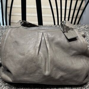 Coach Gray Leather Shoulder Bag